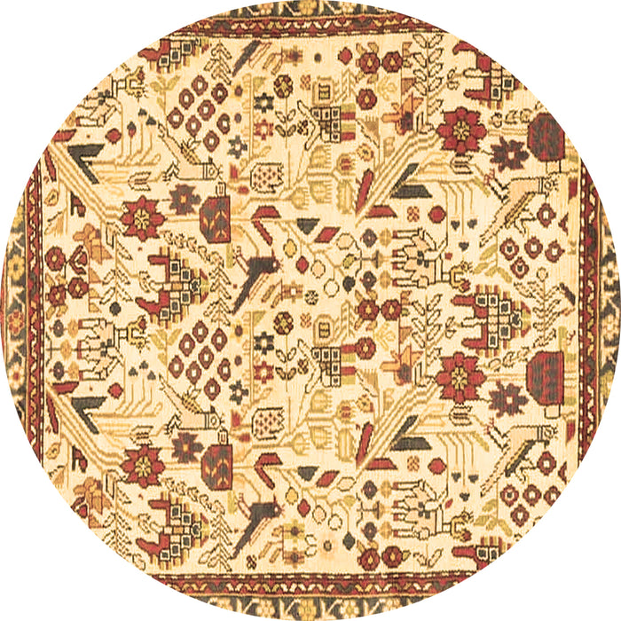 Round Animal Brown Traditional Rug, tr4369brn