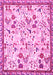 Machine Washable Animal Pink Traditional Rug, wshtr4369pnk