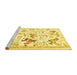 Sideview of Machine Washable Animal Yellow Traditional Rug, wshtr436yw