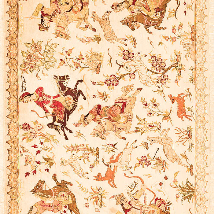 Serging Thickness of Machine Washable Animal Orange Traditional Area Rugs, wshtr436org