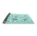 Sideview of Animal Light Blue Traditional Rug, tr436lblu