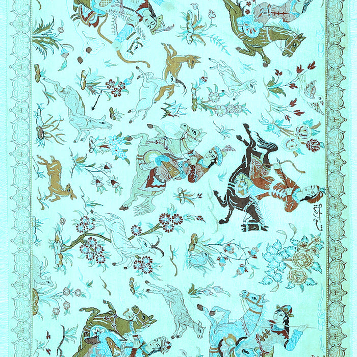 Animal Light Blue Traditional Rug, tr436lblu