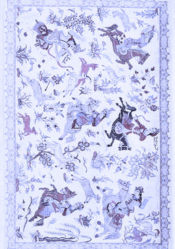 Animal Blue Traditional Rug, tr436blu