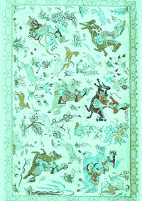 Animal Turquoise Traditional Rug, tr436turq