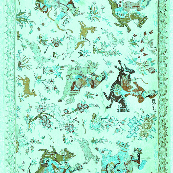 Animal Turquoise Traditional Rug, tr436turq