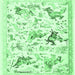 Square Machine Washable Animal Emerald Green Traditional Area Rugs, wshtr436emgrn
