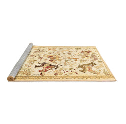 Sideview of Machine Washable Animal Brown Traditional Rug, wshtr436brn