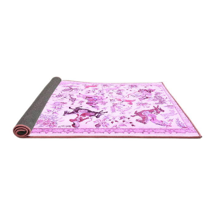 Sideview of Animal Purple Traditional Rug, tr436pur