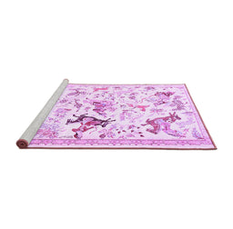 Sideview of Machine Washable Animal Purple Traditional Area Rugs, wshtr436pur