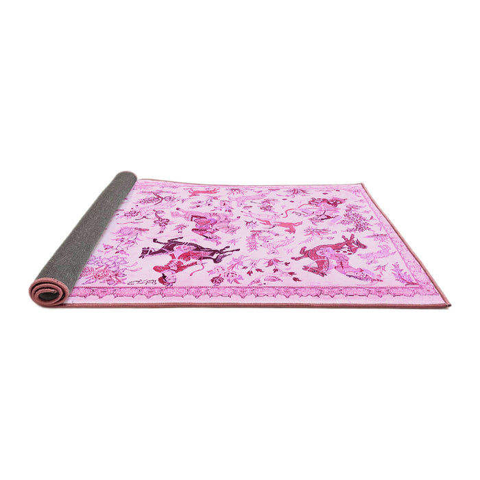 Sideview of Animal Pink Traditional Rug, tr436pnk