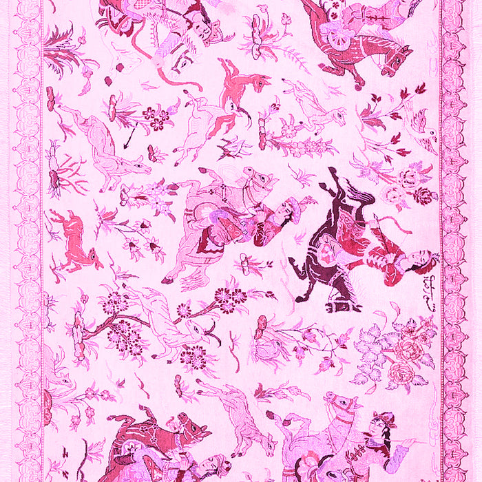Machine Washable Animal Pink Traditional Rug, wshtr436pnk