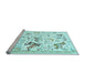 Sideview of Machine Washable Animal Light Blue Traditional Rug, wshtr436lblu