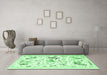 Machine Washable Animal Emerald Green Traditional Area Rugs in a Living Room,, wshtr436emgrn