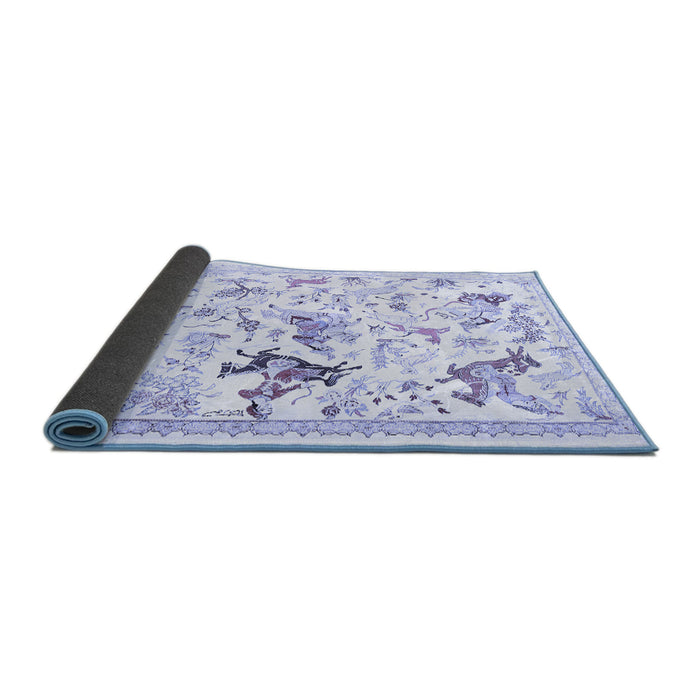 Sideview of Animal Blue Traditional Rug, tr436blu