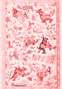 Animal Red Traditional Rug, tr436red