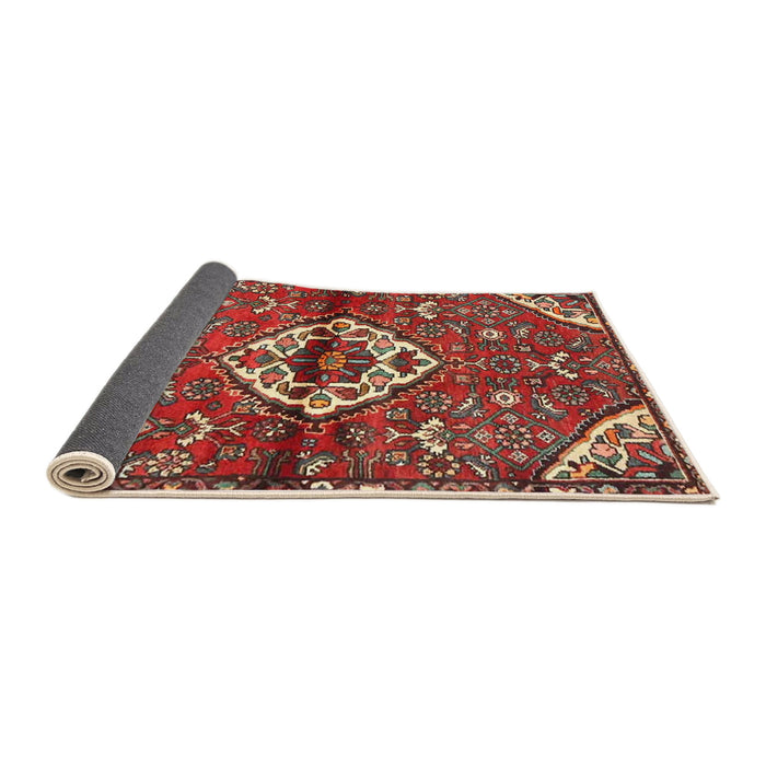 Sideview of Traditional Orange Salmon Pink Medallion Rug, tr4370