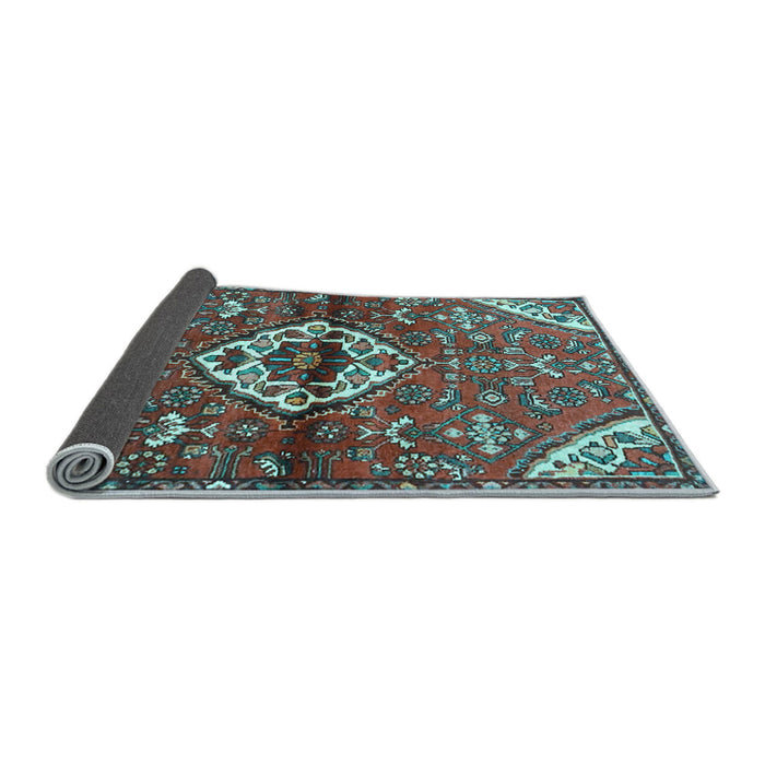 Sideview of Medallion Light Blue Traditional Rug, tr4370lblu