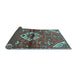 Sideview of Medallion Light Blue Traditional Rug, tr4370lblu