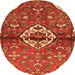 Square Medallion Orange Traditional Rug, tr4370org