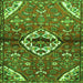 Serging Thickness of Medallion Green Traditional Rug, tr4370grn