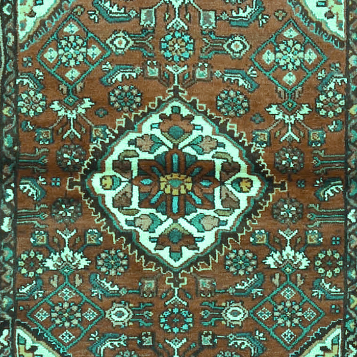 Machine Washable Medallion Turquoise Traditional Area Rugs, wshtr4370turq