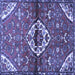 Square Medallion Blue Traditional Rug, tr4370blu