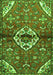 Serging Thickness of Machine Washable Medallion Green Traditional Area Rugs, wshtr4370grn