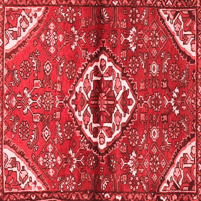 Machine Washable Medallion Red Traditional Rug, wshtr4370red