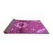 Sideview of Medallion Purple Traditional Rug, tr4370pur