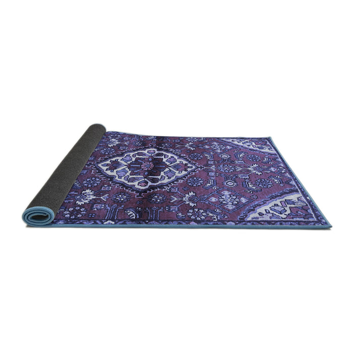 Sideview of Medallion Blue Traditional Rug, tr4370blu