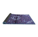 Sideview of Medallion Blue Traditional Rug, tr4370blu