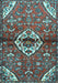 Medallion Light Blue Traditional Rug, tr4370lblu