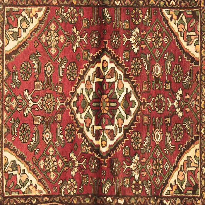 Square Machine Washable Medallion Brown Traditional Rug, wshtr4370brn