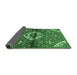 Sideview of Medallion Emerald Green Traditional Rug, tr4370emgrn