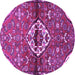 Round Medallion Purple Traditional Rug, tr4370pur