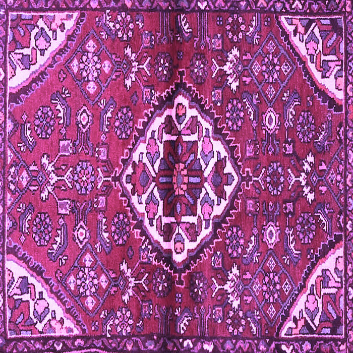 Square Medallion Purple Traditional Rug, tr4370pur