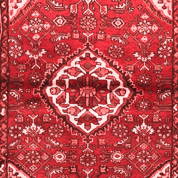 Machine Washable Medallion Red Traditional Rug, wshtr4370red