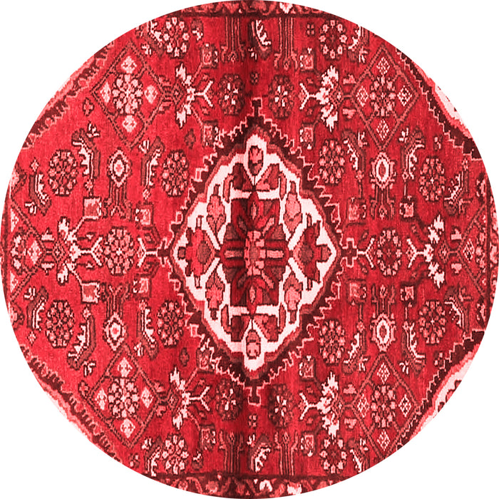 Machine Washable Medallion Red Traditional Rug, wshtr4370red