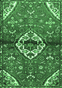 Medallion Emerald Green Traditional Rug, tr4370emgrn