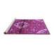 Sideview of Machine Washable Medallion Purple Traditional Area Rugs, wshtr4370pur