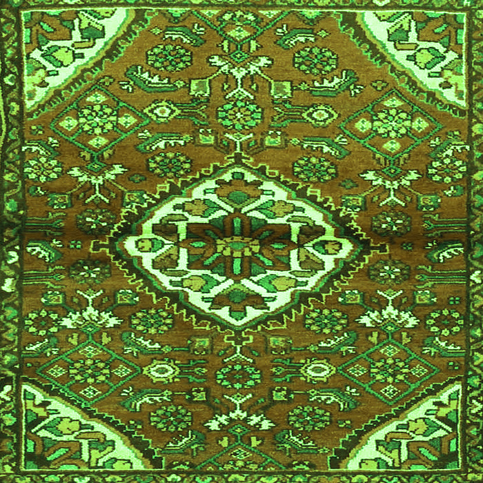 Round Machine Washable Medallion Green Traditional Area Rugs, wshtr4370grn