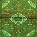 Round Machine Washable Medallion Green Traditional Area Rugs, wshtr4370grn