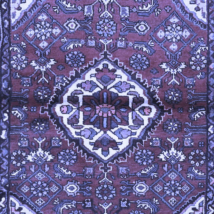 Machine Washable Medallion Blue Traditional Rug, wshtr4370blu