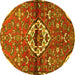 Round Medallion Yellow Traditional Rug, tr4370yw