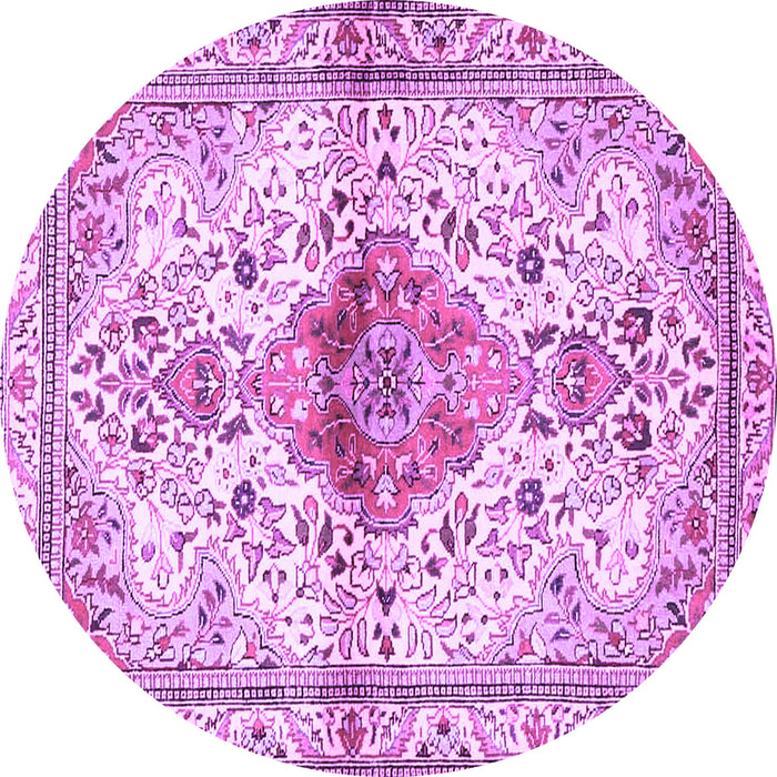 Round Persian Purple Traditional Rug, tr4371pur