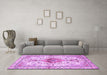 Machine Washable Persian Purple Traditional Area Rugs in a Living Room, wshtr4371pur