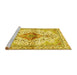 Sideview of Machine Washable Persian Yellow Traditional Rug, wshtr4371yw