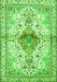 Serging Thickness of Machine Washable Persian Green Traditional Area Rugs, wshtr4371grn