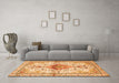 Machine Washable Persian Orange Traditional Area Rugs in a Living Room, wshtr4371org