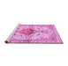 Sideview of Machine Washable Persian Pink Traditional Rug, wshtr4371pnk